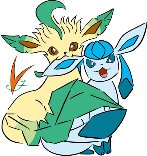 glaceon fanart|leafeon and glaceon fanart.